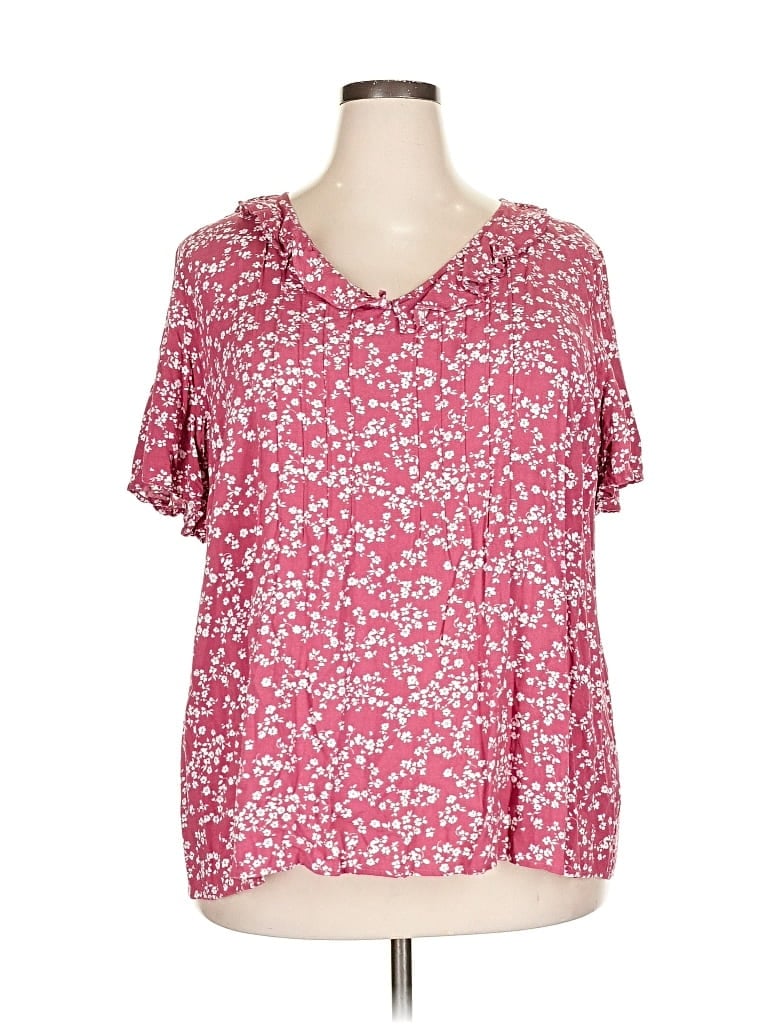 BLOOMCHIC Pre-owned Short Sleeve Blouse In Pink