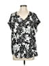 Jodifl 100% Polyester Black Short Sleeve Blouse Size M - photo 1