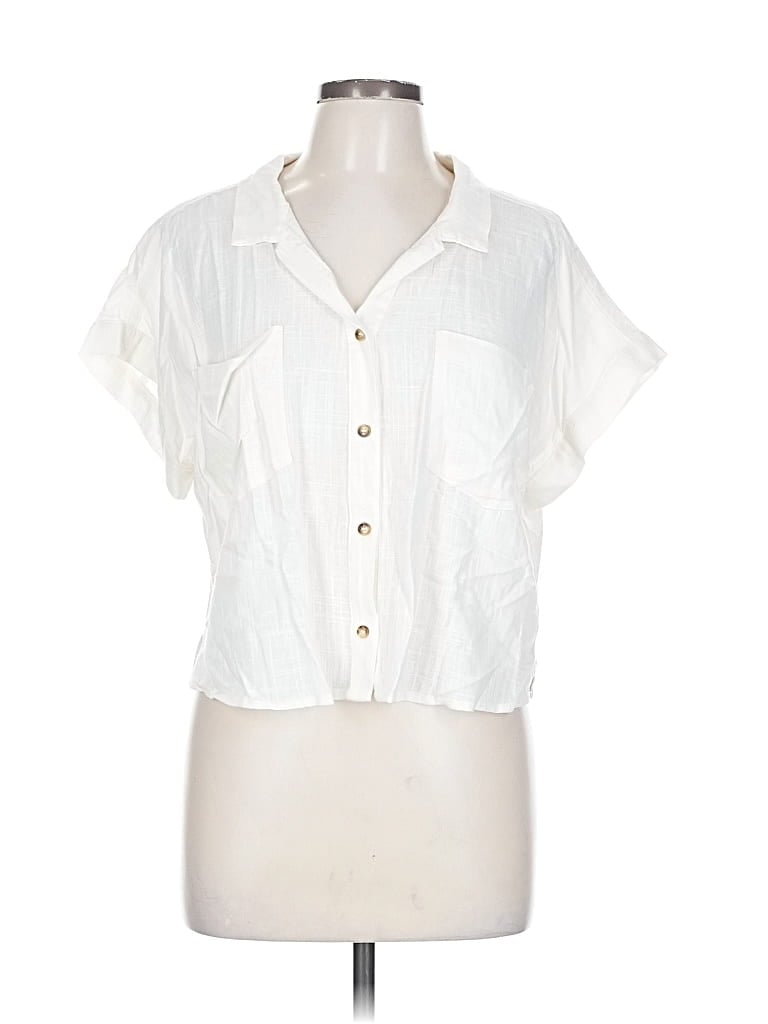 Pre-owned Mi Ami Short Sleeve Blouse In White