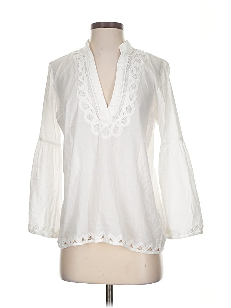 Pre-owned Polo Ralph Lauren 3/4 Sleeve Blouse In White