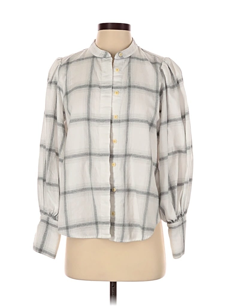 BANANA REPUBLIC Pre-owned 3/4 Sleeve Button Down Shirt In Gray