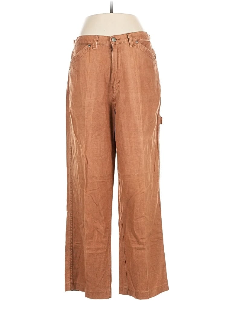 Pre-owned Bill Blass Linen Pants In Brown