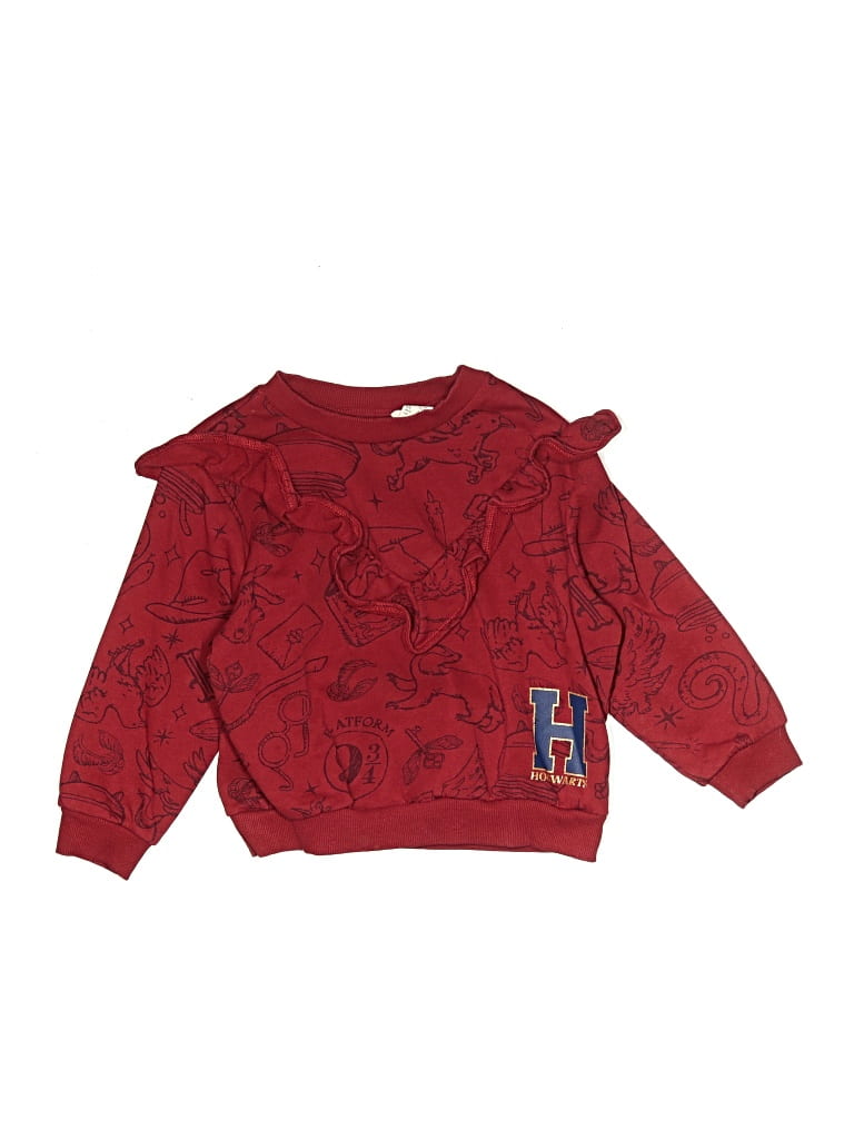 Pre-owned Harry Potter Kids' Long Sleeve Top Red Ruffles Neckline Tops