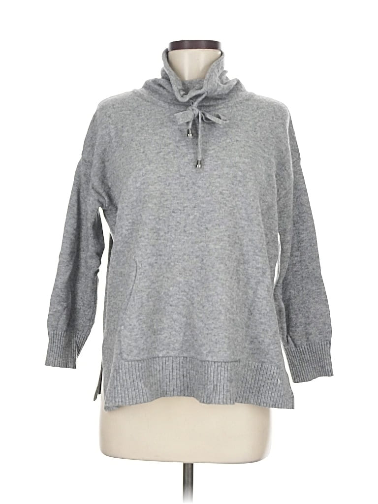 Pre-owned Cable & Gauge Pullover Sweater In Gray