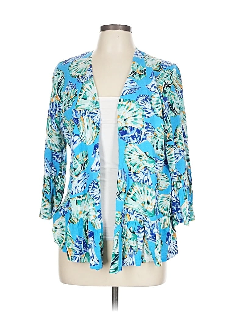 Pre-owned Chico's 3/4 Sleeve Blouse In Blue