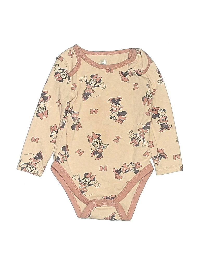 Pre-owned Disney Baby Kids' Long Sleeve Onesie In Gold
