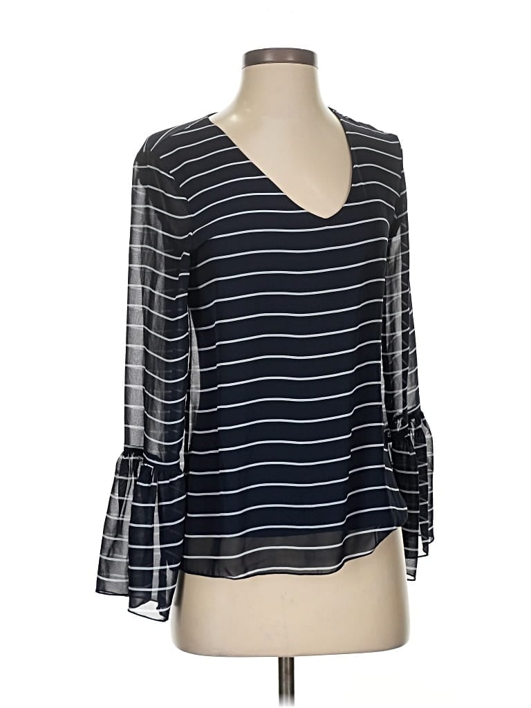 Pre-owned Banana Republic Long Sleeve Blouse In Blue