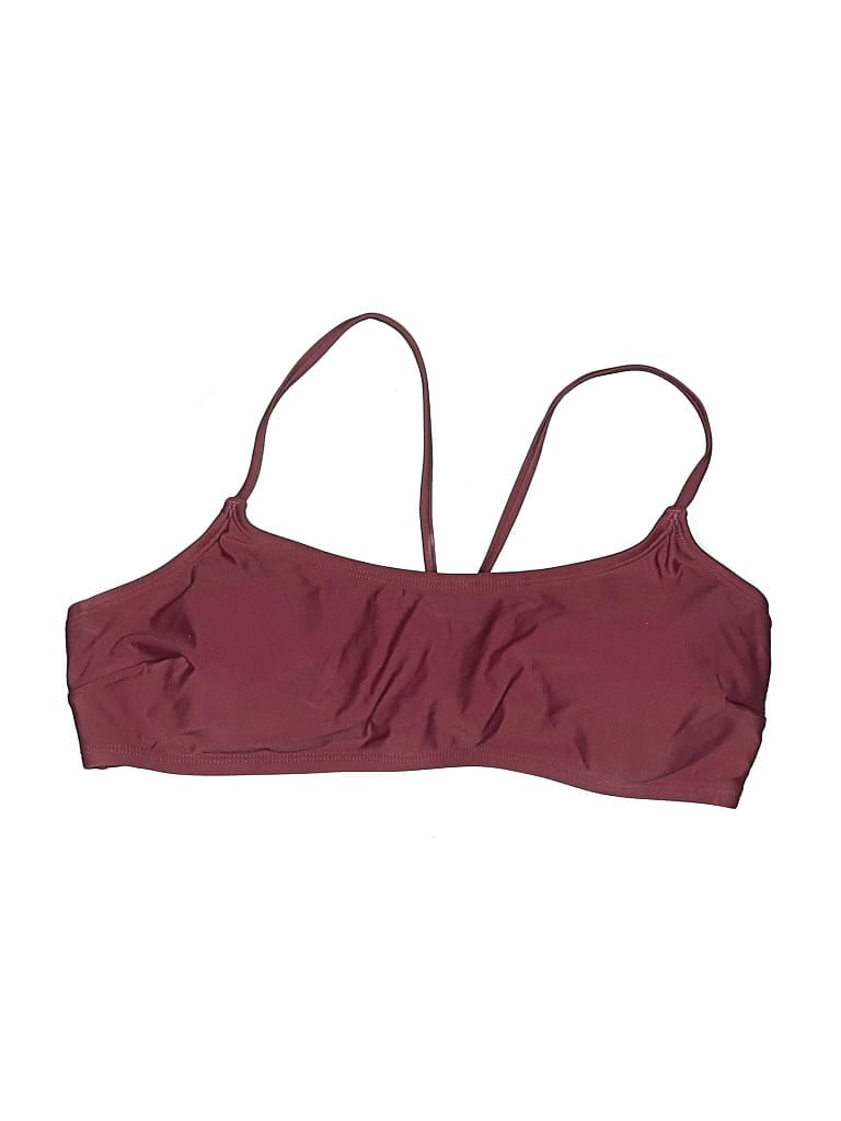 Pre-owned Cupshe Swimsuit Top Burgundy Solid Pattern Swimwear