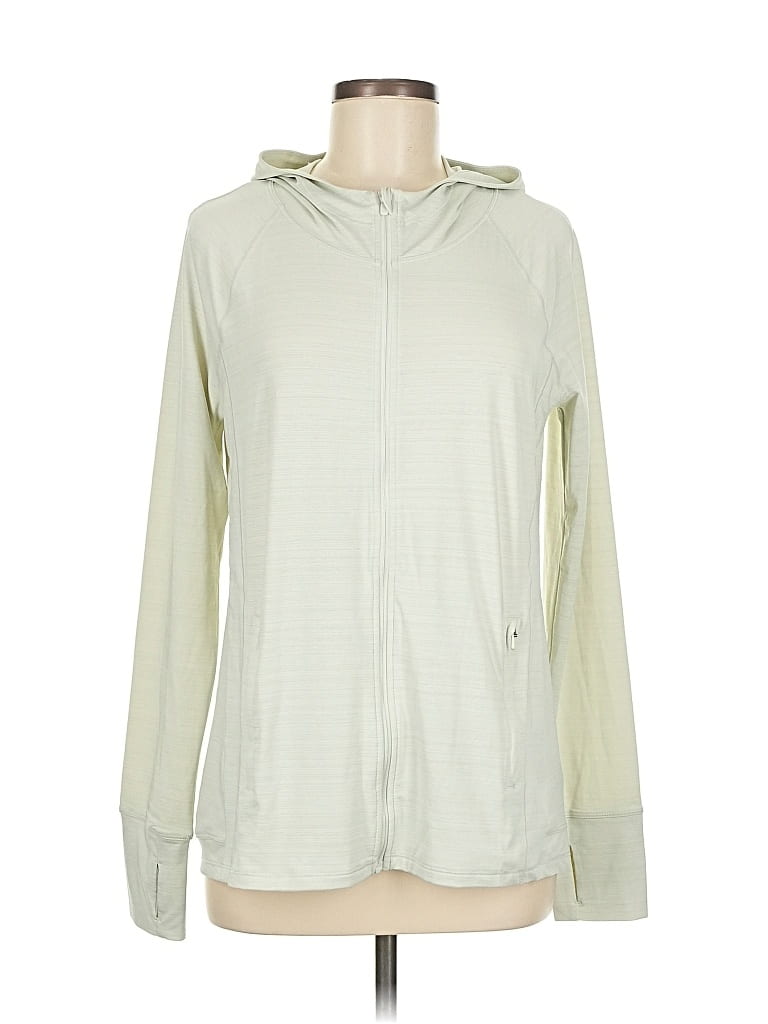 Pre-owned Athleta Zip Up Hoodie In Green