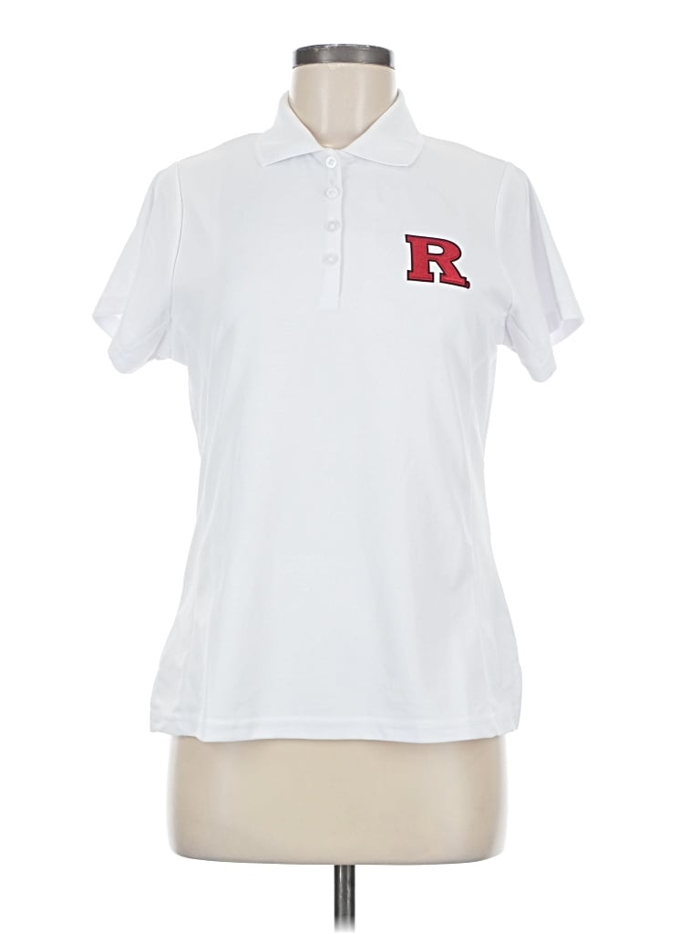 Pre-owned Antigua Short Sleeve Polo Shirt In White