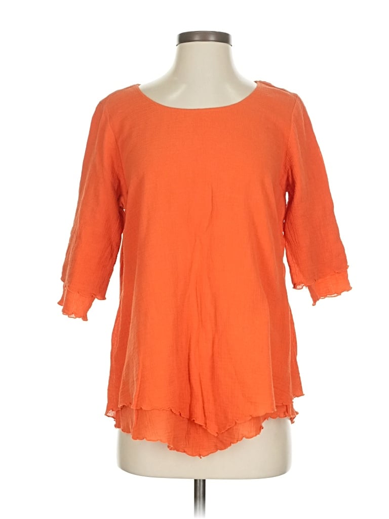 Pre-owned Soft Surroundings 3/4 Sleeve T-shirt In Orange