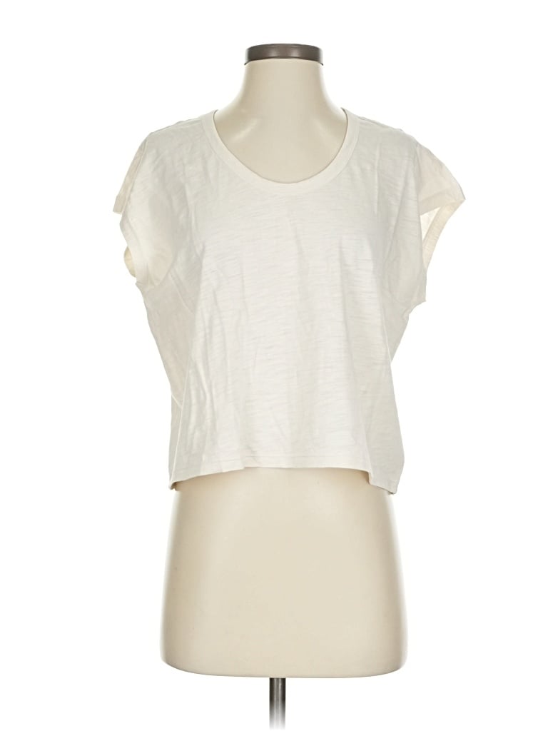 Pre-owned Athleta Sleeveless T-shirt In White