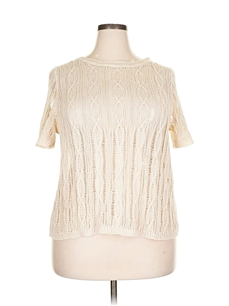 Pre-owned Talbots Pullover Sweater In White