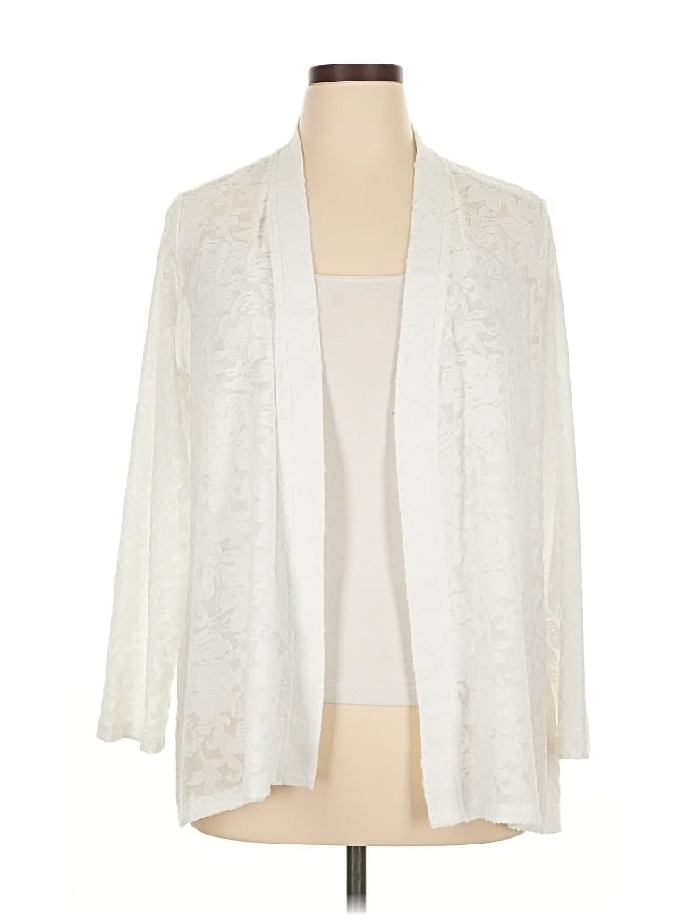 Pre-owned Susan Graver Kimono In White