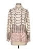 Carlisle 100% Silk Print Ivory Long Sleeve Silk Top Size 4 - photo 1