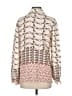 Carlisle 100% Silk Print Ivory Long Sleeve Silk Top Size 4 - photo 2
