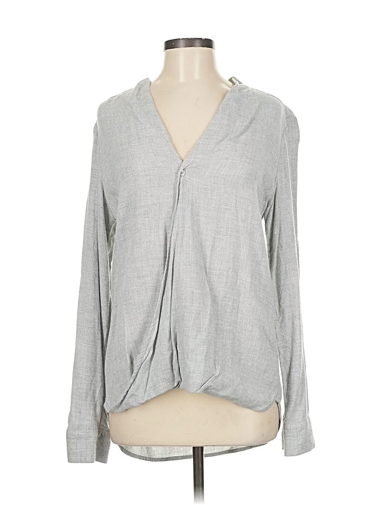 Pre-owned Cloth & Stone Long Sleeve Blouse In Gray