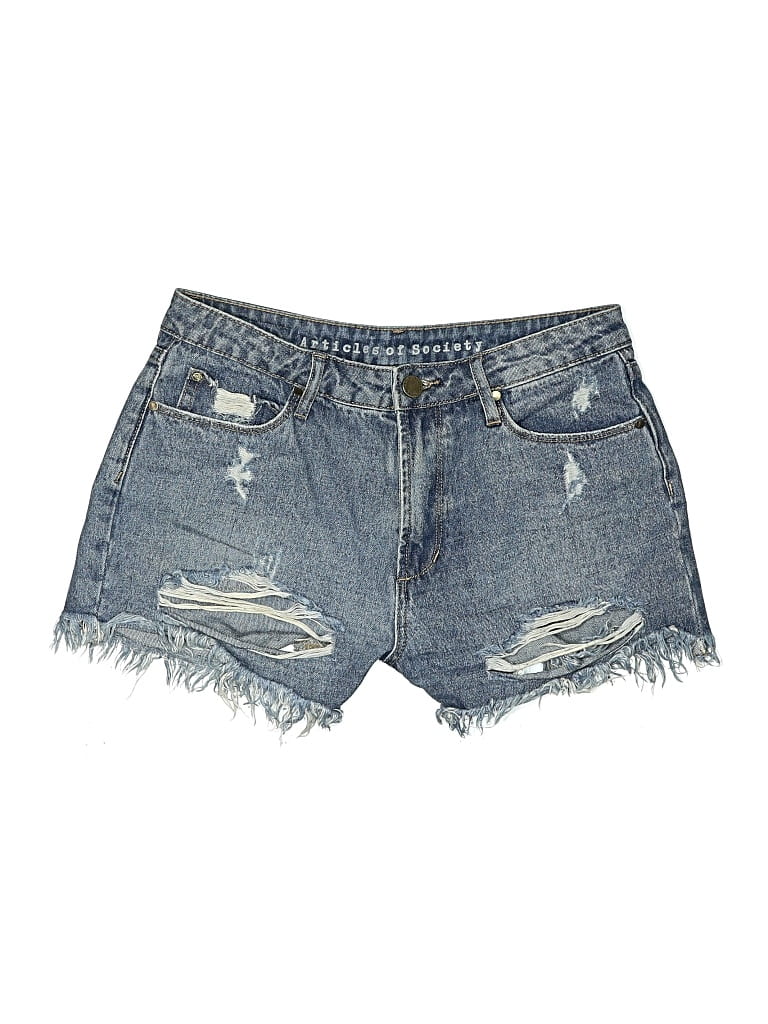 Pre-owned Articles Of Society Denim Shorts In Blue