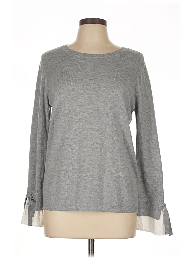 Pre-owned Ann Taylor Loft 3/4 Sleeve T-shirt In Gray
