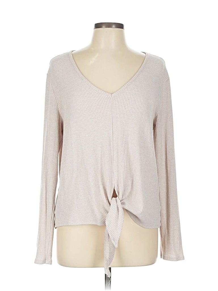 SATURDAY SUNDAY Pre-owned Long Sleeve Top Pink V Neck Tops