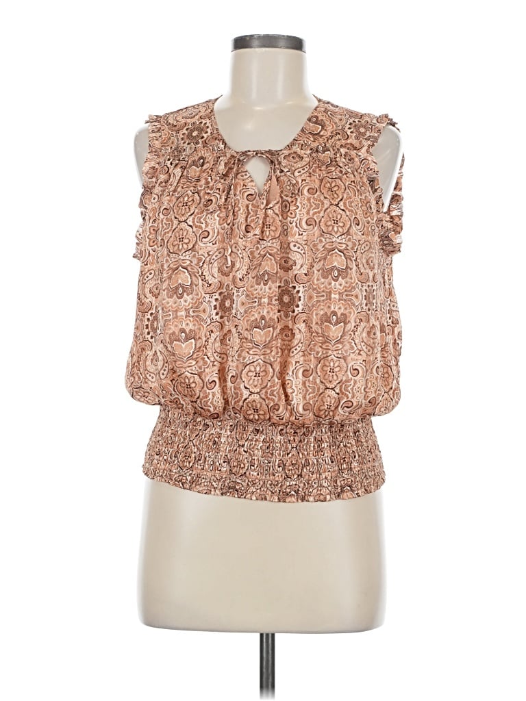 Pre-owned J By Joie Sleeveless Blouse In Brown