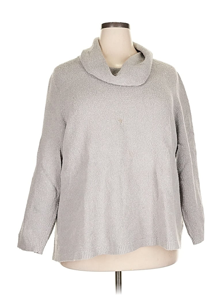 Pre-owned Jjill Turtleneck Sweater In Gray