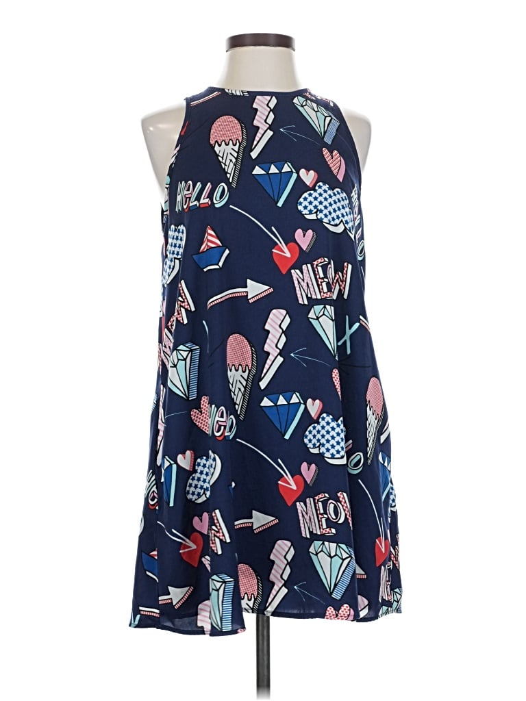 Pre-owned Trafaluc By Zara Sleeveless Top Blue Halter Neckline Tops