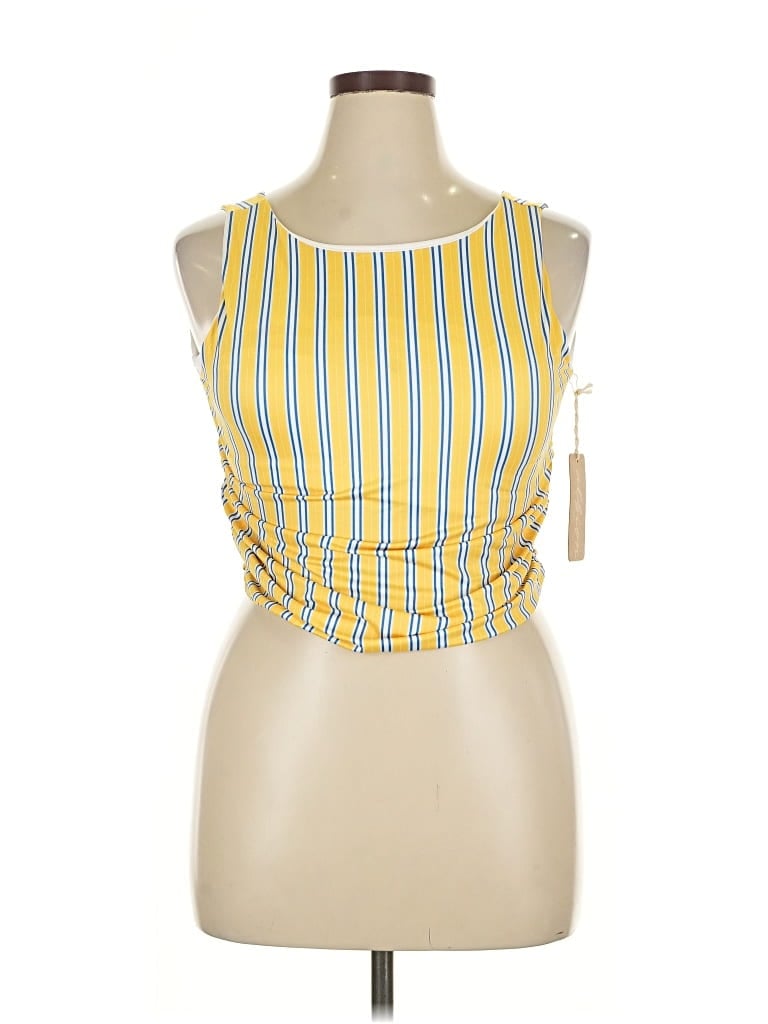 Albion Tank Top Yellow Halter Neckline Tops In Yellow