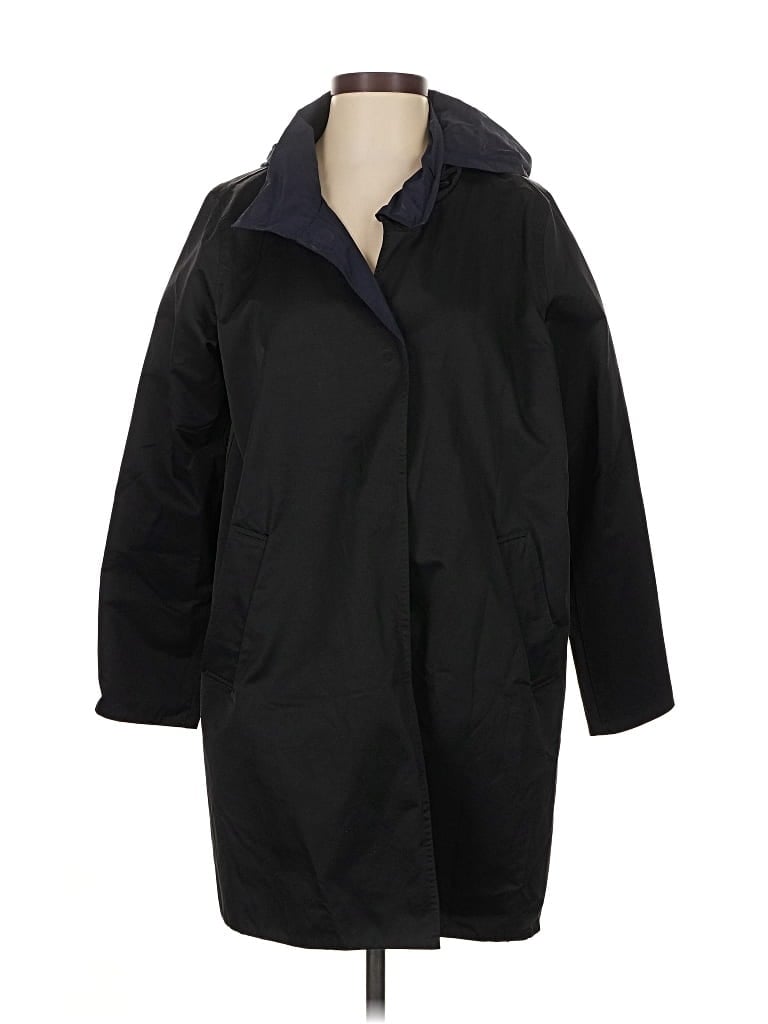 Pre-owned Eileen Fisher Coat In Black