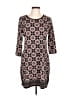 Max Studio Print Brown Casual Dress Size L - photo 1