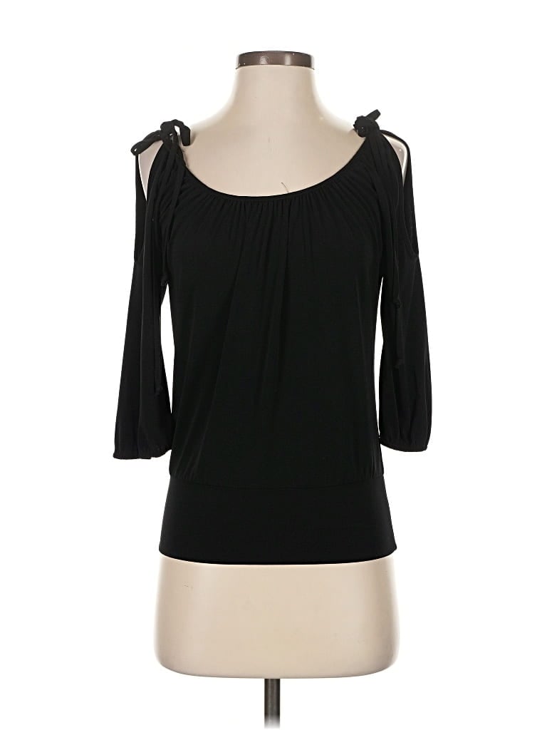 Pre-owned Caché 3/4 Sleeve T-shirt In Black