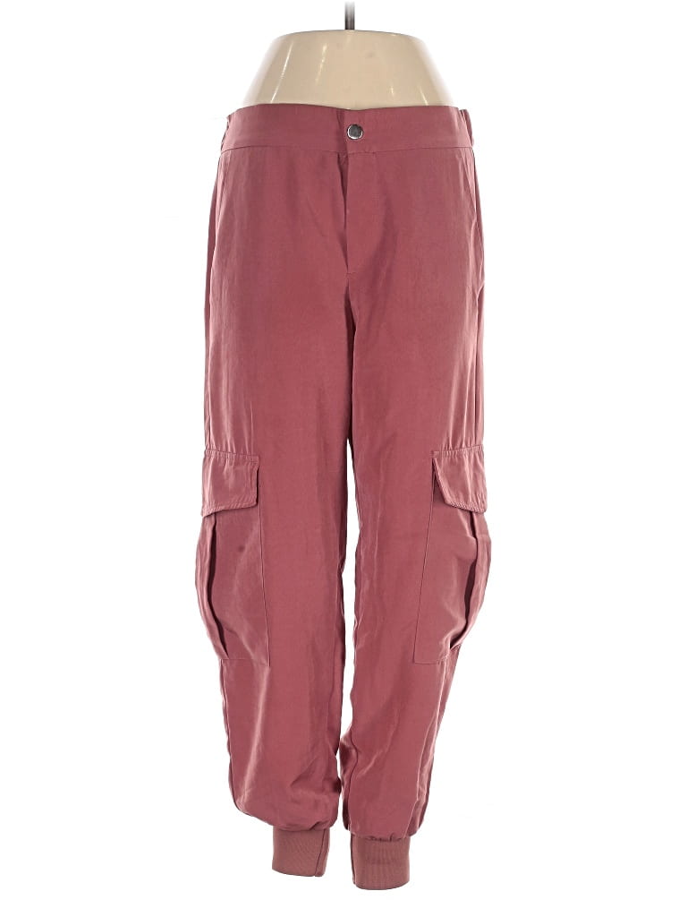 Pre-owned Zara Cargo Pants In Burgundy