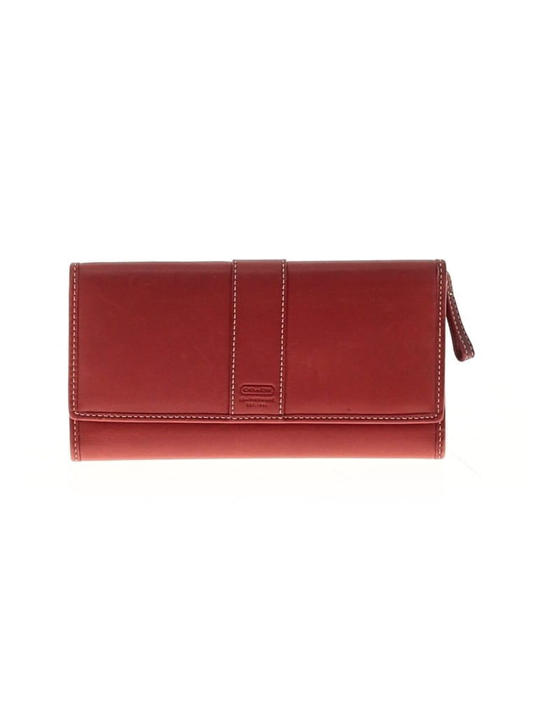 Pre-owned Coach Leather Wallet In Red