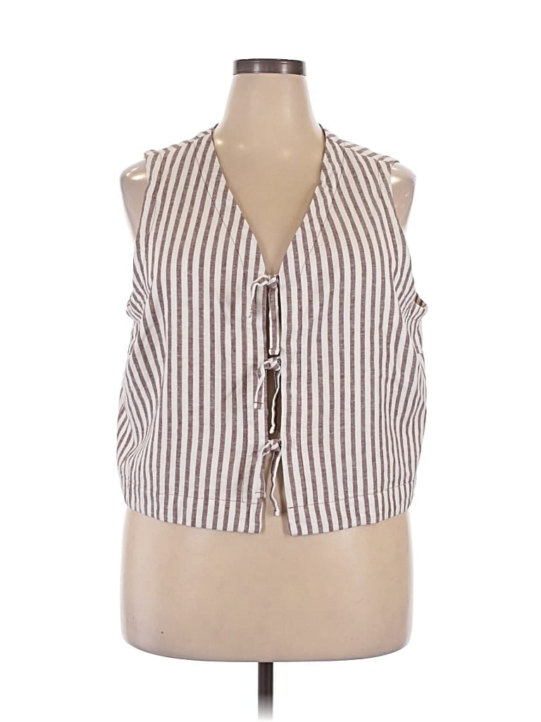 OLD NAVY Pre-owned Sleeveless Button Down Shirt In Brown