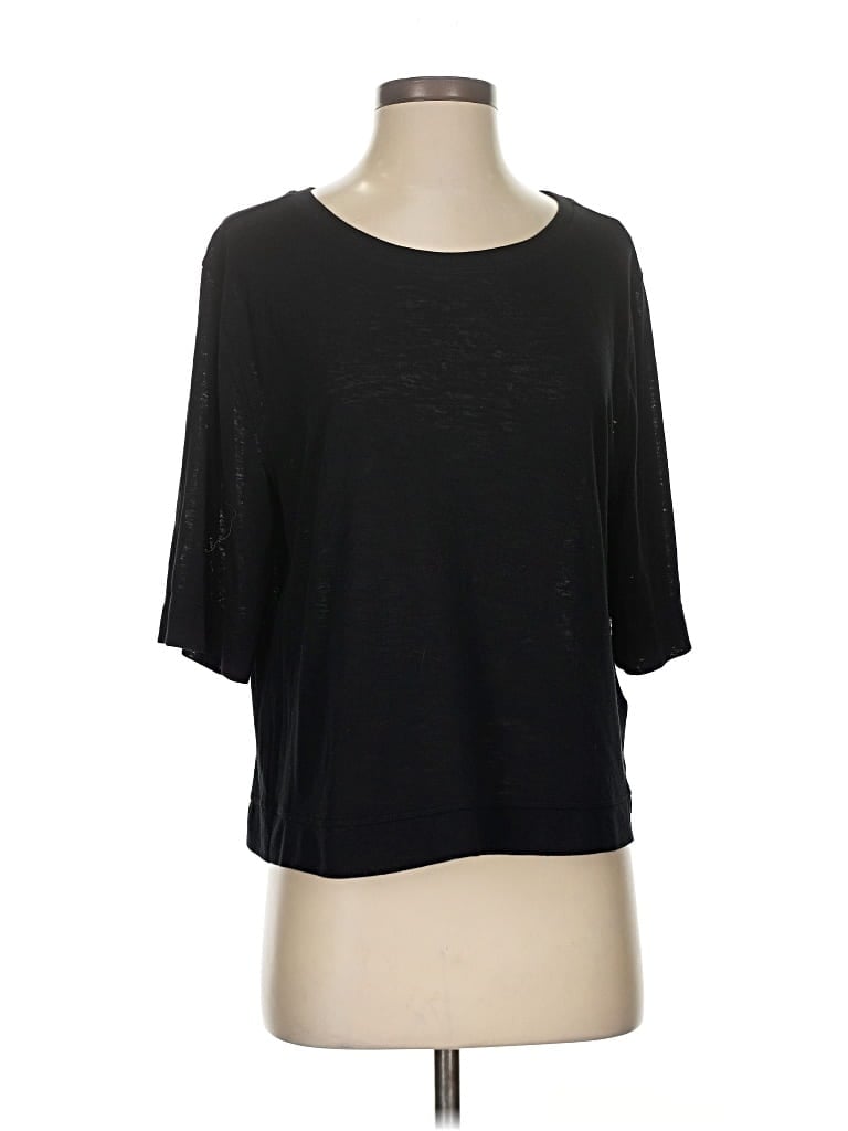 Pre-owned Athleta 3/4 Sleeve T-shirt In Black