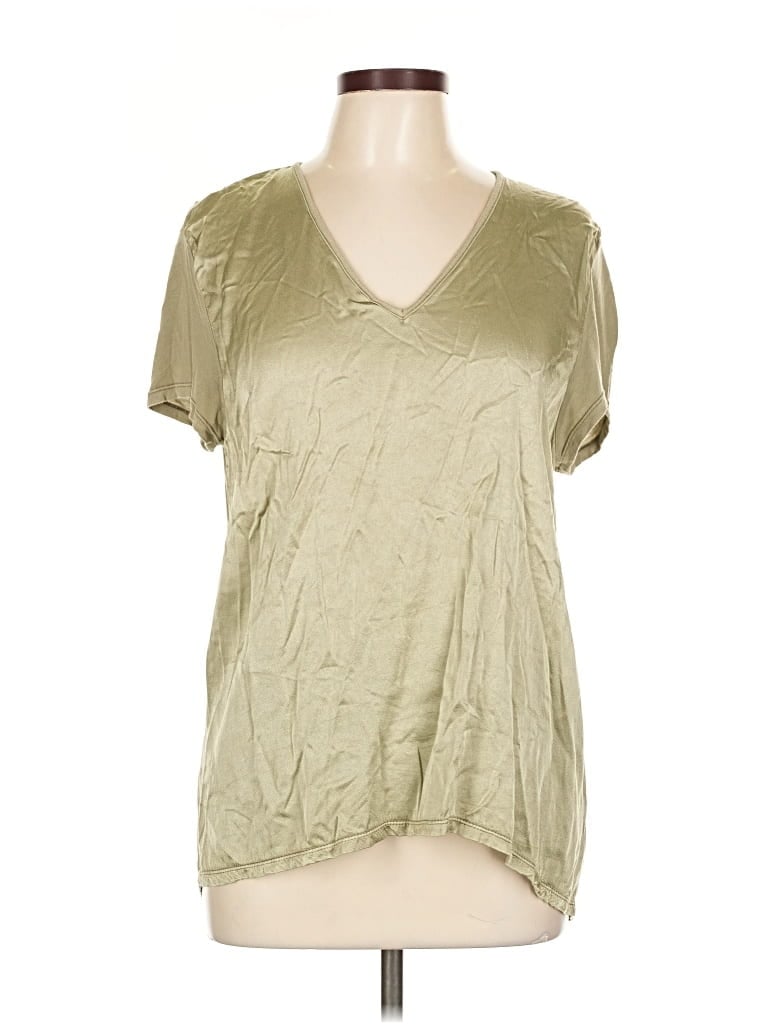 Pre-owned Xcvi Short Sleeve Blouse In Green