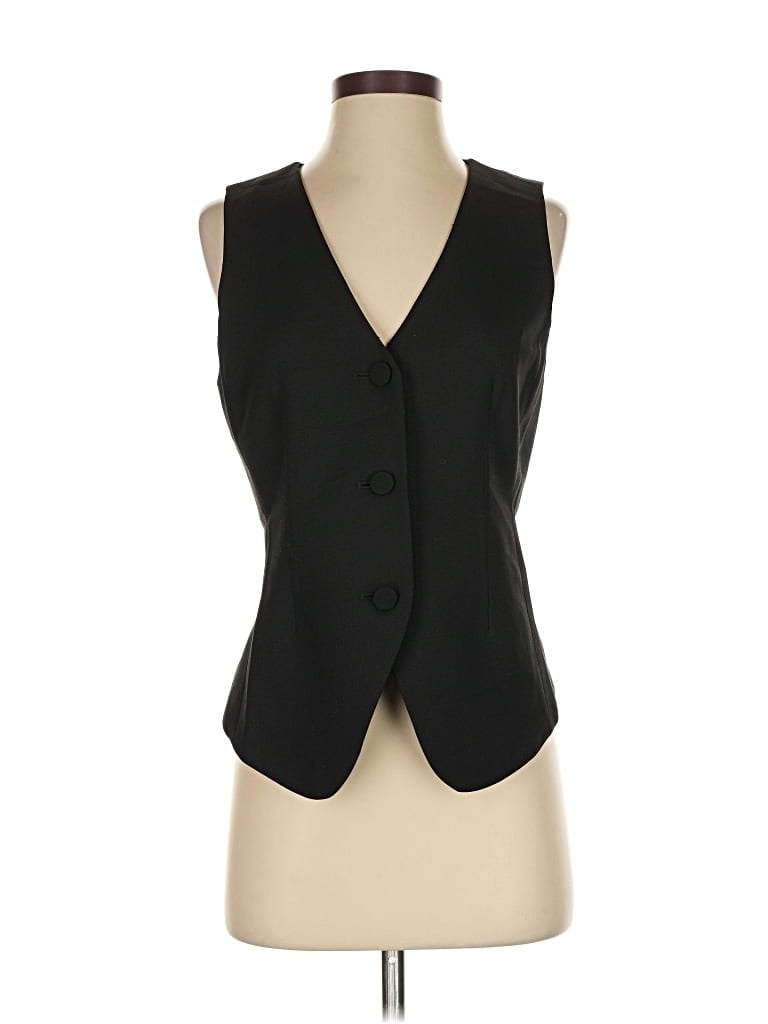 Madewell Button Front Satin Vest Top In Black
