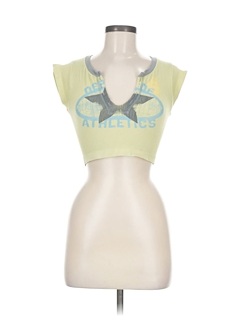 Pre-owned Out From Under Sleeveless Top Green Keyhole Neckline Tops