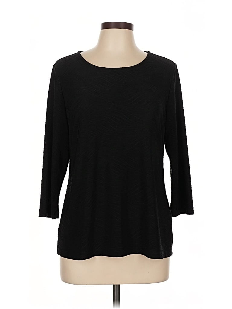 Pre-owned Jm Collection 3/4 Sleeve T-shirt In Black