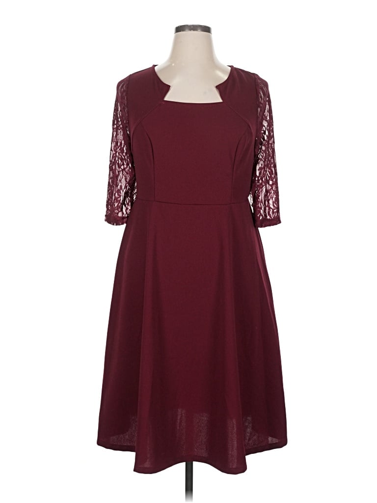Pre-owned Unbranded Cocktail Dress In Burgundy