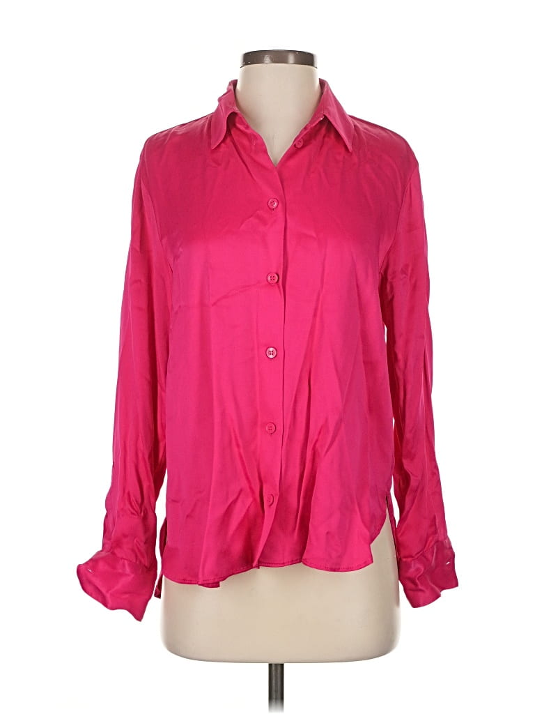 Pre-owned Zara Long Sleeve Blouse In Pink