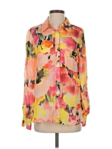 Haute Hippie Long Sleeve Silk Top (view 1)