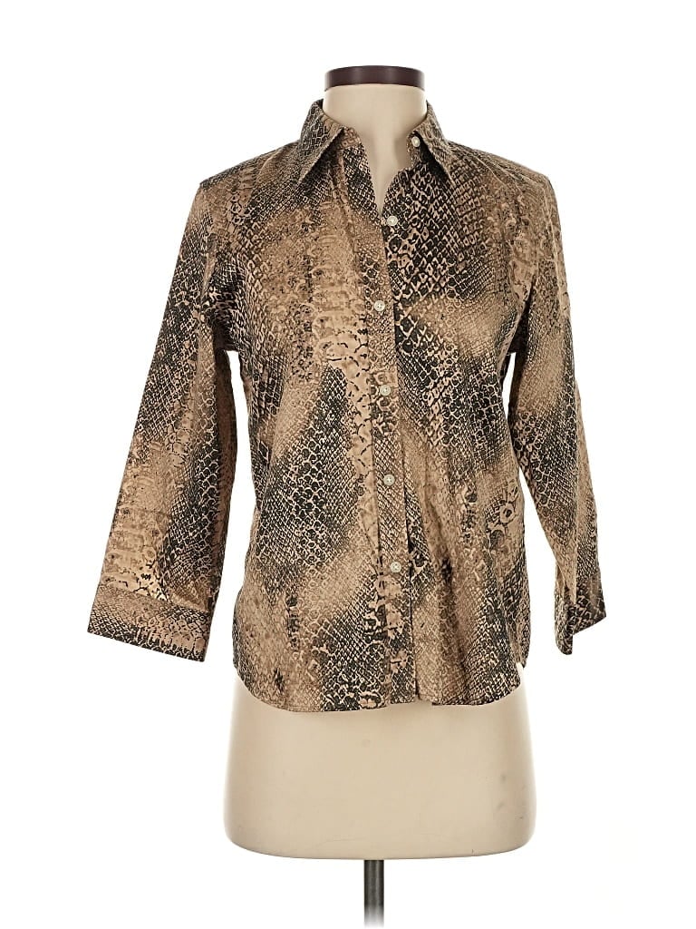 Pre-owned Polo Ralph Lauren 3/4 Sleeve Blouse In Brown