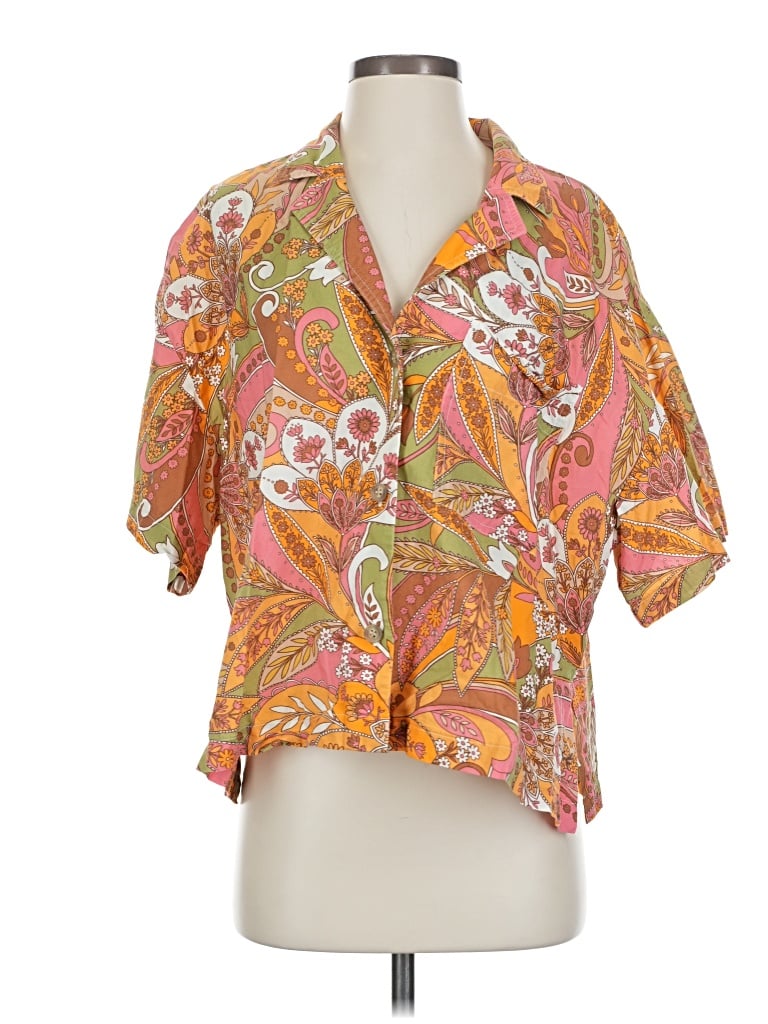 Pre-owned Gianni Bini Short Sleeve Blouse In Orange