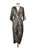 LUCCA 100% Polyester Animal Print Silver Cocktail Dress Size M - photo 1