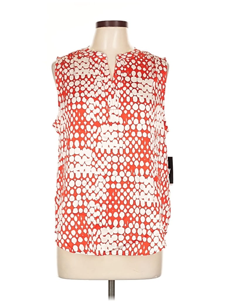 Pre-owned Dkny Sleeveless Blouse In Red
