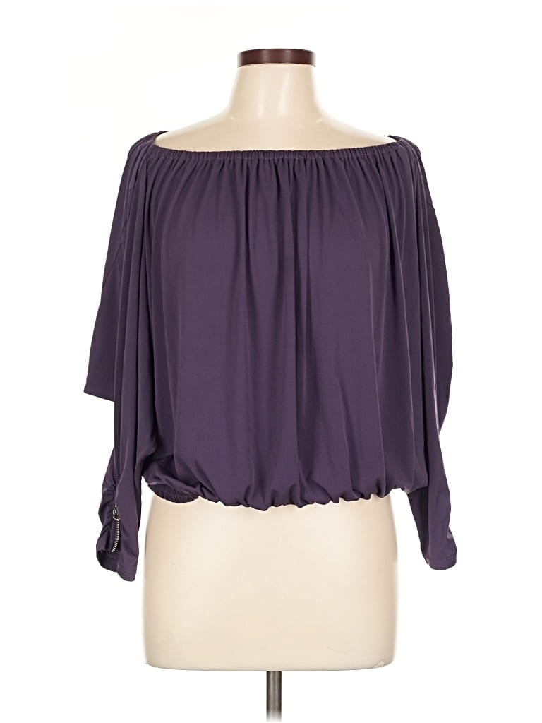 Pre-owned Michael Michael Kors 3/4 Sleeve Blouse In Purple