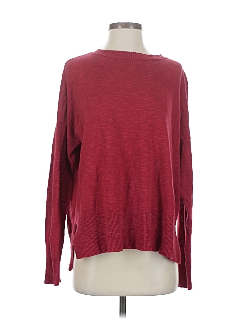 Pre-owned Eileen Fisher Pullover Sweater In Burgundy
