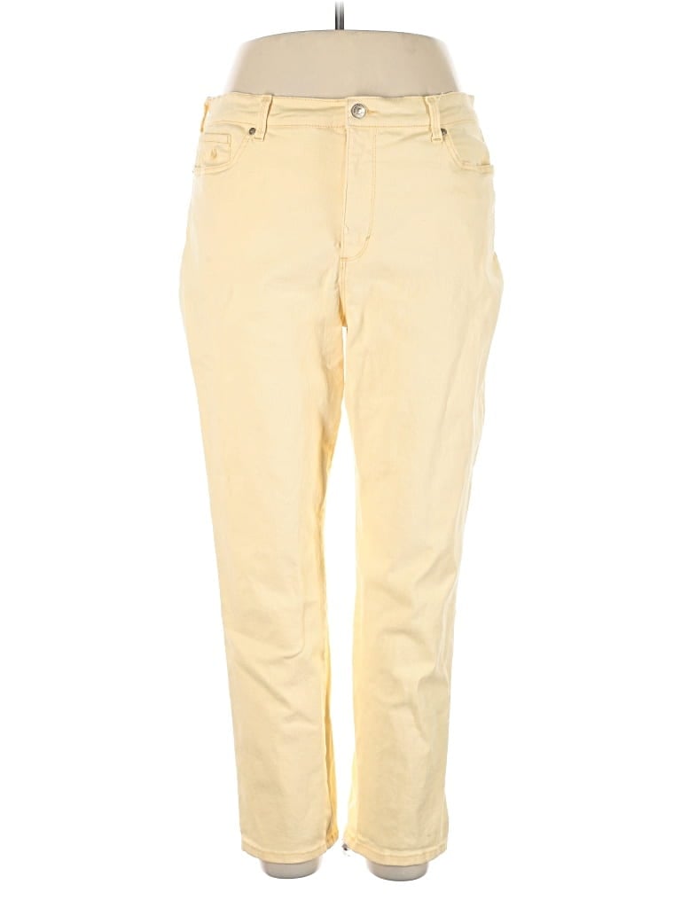 Pre-owned Gloria Vanderbilt Khaki Pant In Yellow