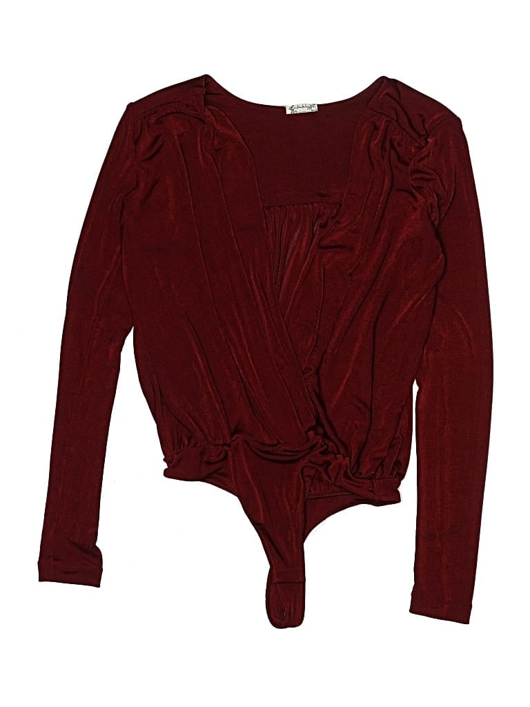 Pre-owned Intimately By Free People Bodysuit In Burgundy